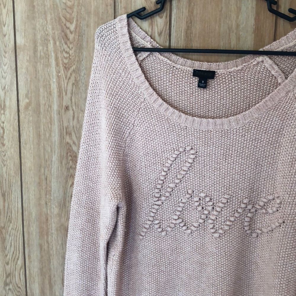 Torrid Blush Pink Knit Love Sweater 1 1X - Picture 7 of 14